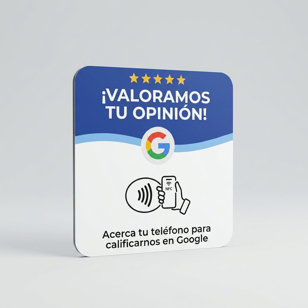 Tarjeta NFC para Google Reviews personalizada con el perfil de tu negocio
